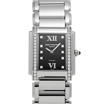 パテック フィリップ ティファニー トゥエンティ-4 4910/10A-001 ブラック/ダイヤモンド レディース 時計 【中古】【wristwatch】