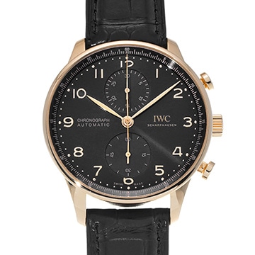 IWC ポルトギーゼ クロノグラフ IW371625 ブラック メンズ 時計 【中古】【wristwatch】