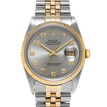 ロレックス デイトジャスト 16233 グレー メンズ 時計 【中古】【wristwatch】