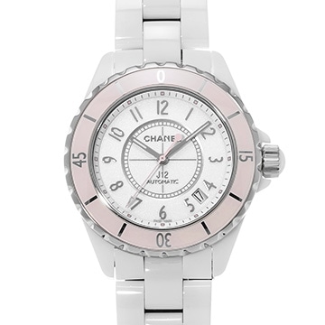 シャネル J12 ソフトピンク リミテッド H4468 ホワイト メンズ 時計 【中古】【wristwatch】