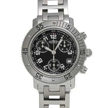 エルメス クリッパー ダイバー クロノグラフ CL2.310 ブラック レディース 時計 【中古】【wristwatch】