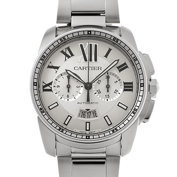 カルティエ カリブル ドゥ カルティエ クロノグラフ W7100045 シルバー メンズ 時計 【中古】【wristwatch】