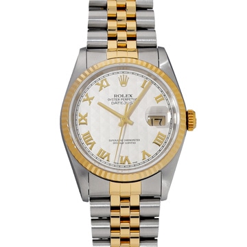 ロレックス デイトジャスト 16233 アイボリーピラミッド メンズ 時計 【中古】【wristwatch】