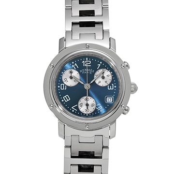 エルメス クリッパー クロノグラフ CL1.310 ブルー レディース 時計 【中古】【wristwatch】