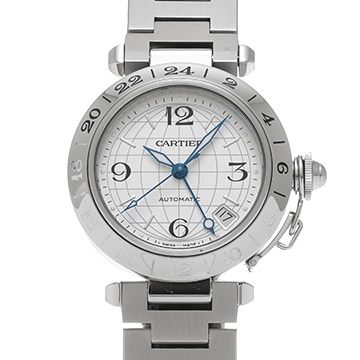 カルティエ パシャ C メリディアン GMT W31078M7 シルバー ユニセックス 時計 【中古】【wristwatch】