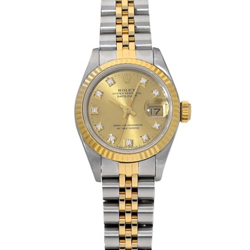 ロレックス デイトジャスト 69173G シャンパン/ダイヤモンド レディース 時計 【中古】【wristwatch】