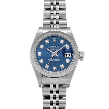 ロレックス デイトジャスト 69174G ブルー/ダイヤモンド レディース 時計 【中古】【wristwatch】