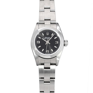 ロレックス オイスターパーペチュアル 76080 ブラック レディース 時計 【中古】【wristwatch】