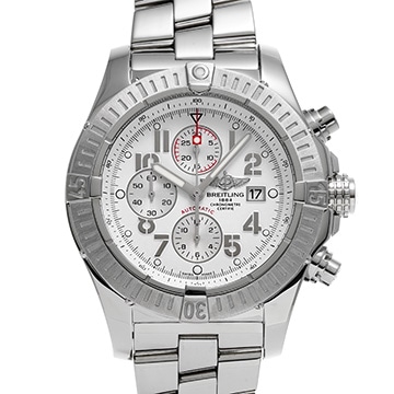 ブライトリング スーパーアベンジャー A337A99PRS ホワイト/シルバー メンズ 時計 【中古】【wristwatch】