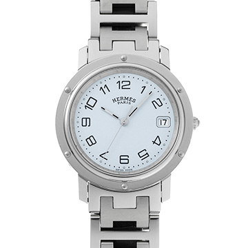 エルメス クリッパー CL6.710 ホワイト メンズ 時計 【中古】【wristwatch】