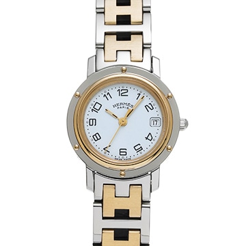 エルメス クリッパー CL4.220 アイボリー レディース 時計 【中古】【wristwatch】