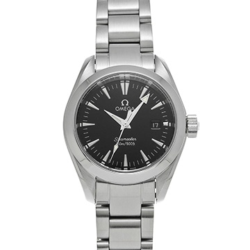 オメガ シーマスター アクアテラ クォーツ 2577.50 ブラック レディース 時計 【中古】【wristwatch】