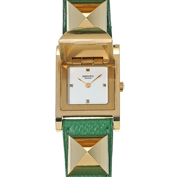 エルメス メドール ME1.201 ホワイト レディース 時計 【中古】【wristwatch】