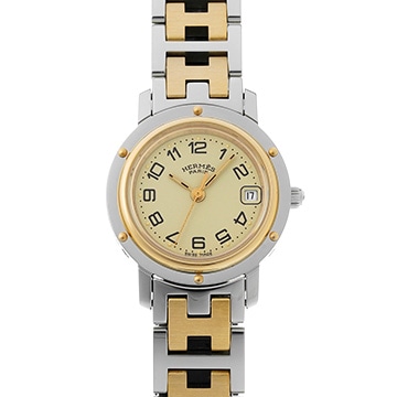 エルメス クリッパー CL4.220 アイボリー レディース 時計 【中古】【wristwatch】