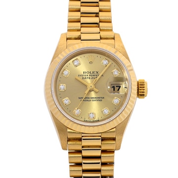 ロレックス デイトジャスト 69178G シャンパン/ダイヤモンド レディース 時計 【中古】【wristwatch】