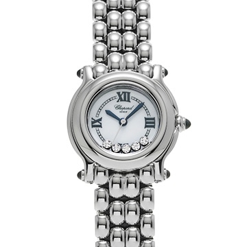 ショパール ハッピースポーツ 8245 ホワイト/ダイヤモンド レディース 時計 【中古】【wristwatch】