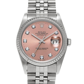 ロレックス デイトジャスト 16234G ピンク/ダイヤモンド メンズ 時計 【中古】【wristwatch】