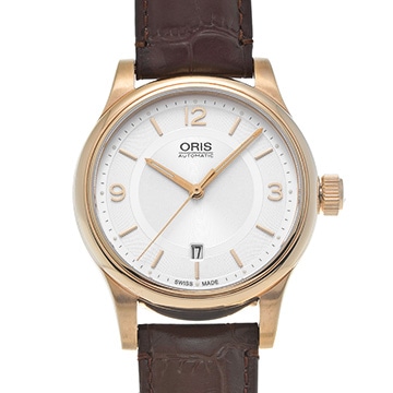 オリス クラシック デイト 01 733 7594 4831-07 6 20 12 グレー メンズ 時計 【中古】【wristwatch】