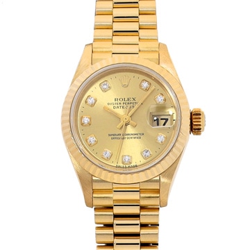 ロレックス デイトジャスト 69178G シャンパン/ダイヤモンド レディース 時計 【中古】【wristwatch】