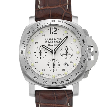 パネライ ルミノール クロノグラフ デイライト PAM00251 ホワイト メンズ 時計 【中古】【wristwatch】