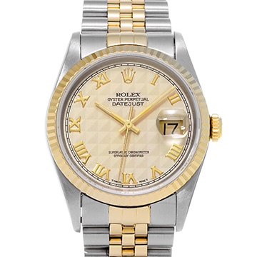 ロレックス デイトジャスト 16233 アイボリーピラミッド メンズ 時計 【中古】【wristwatch】