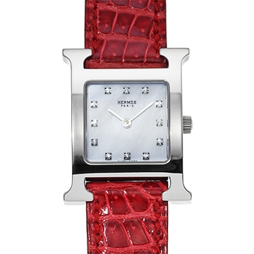エルメス Hウォッチ HH1.210.283 ホワイトシェル レディース 時計 【中古】【wristwatch】