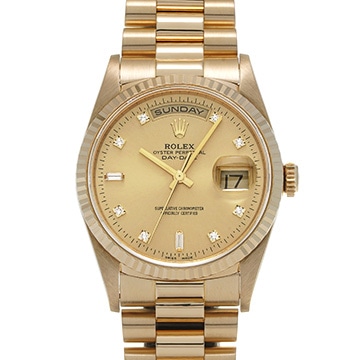 ロレックス デイデイト 18238G シャンパン/ダイヤモンド メンズ 時計 【中古】【wristwatch】