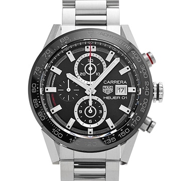 タグ ホイヤー カレラ キャリバー ホイヤー01 CAR201Z.BA0714 ブラック メンズ 時計 【中古】【wristwatch】