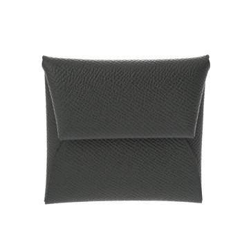 エルメス バスティア ヴェール マングローブ/シルバー金具 ヴォーエプソン ユニセックス 財布 【未使用】【purse】