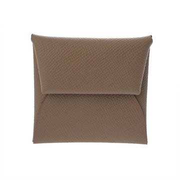 エルメス バスティア エトゥープ/シルバー金具 ヴォーエプソン ユニセックス 財布 【未使用】【purse】