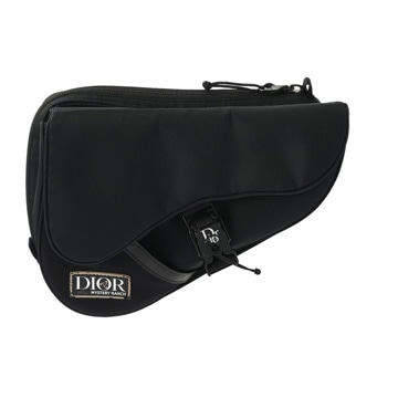 ディオール サドルバッグ MISTERY RANCHコラボ ブラック 1ADP0111MRN_H00N グレインドカーフレザー ユニセックス バッグ 【中古】【bag】