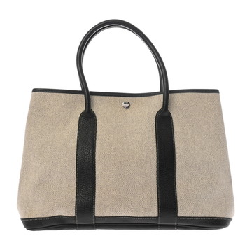 エルメス ガーデンパーティ PM エクリュ/ブラック トワルアッシュ/レザー レディース バッグ 【中古】【bag】