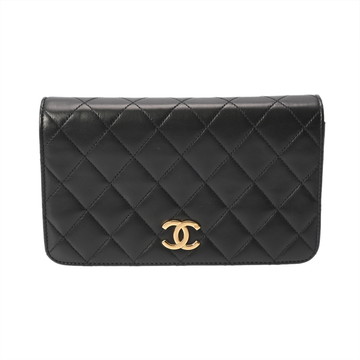 シャネル マトラッセ プッシュロック チェーンショルダー ブラック ラムスキン レディース バッグ 【中古】【bag】