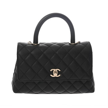 シャネル トップハンドル フラップバッグ ブラック A92990 グレインドカーフスキン レディース バッグ 【中古】【bag】