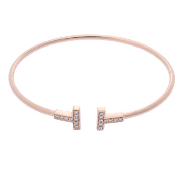 ティファニー Tワイヤー ブレスレット ゴールド K18ピンクゴールド PG レディース ジュエリー 【中古】【jewelry】
