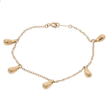 ティファニー ティアドロップ ブレスレット 5モチーフ ゴールド K18イエローゴールド YG レディース ジュエリー 【中古】【jewelry】