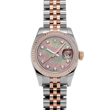 ロレックス デイトジャスト 179171NG ブラックシェル/ダイヤモンド レディース 時計 【中古】【wristwatch】