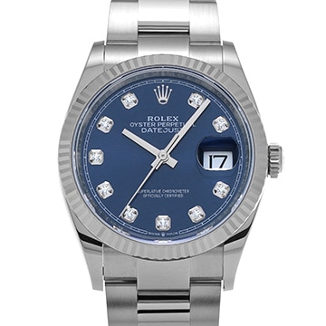 ロレックス デイトジャスト 36 126234G ブライトブルー/ダイヤモンド メンズ 時計 【中古】【wristwatch】