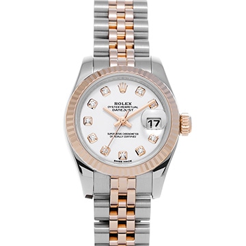 ロレックス デイトジャスト 179171G ホワイト/ダイヤモンド レディース 時計 【中古】【wristwatch】