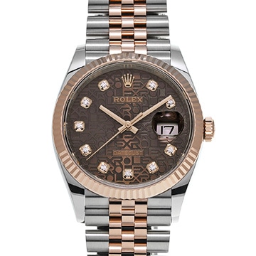 ロレックス デイトジャスト 36 126231G チョコレートコンピュータ/ダイヤモンド メンズ 時計 【中古】【wristwatch】