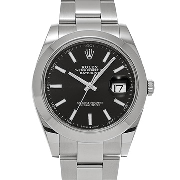 ロレックス デイトジャスト 41 126300 ブラック メンズ 時計 【中古】【wristwatch】