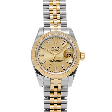 ロレックス デイトジャスト 179173 シャンパン レディース 時計 【中古】【wristwatch】