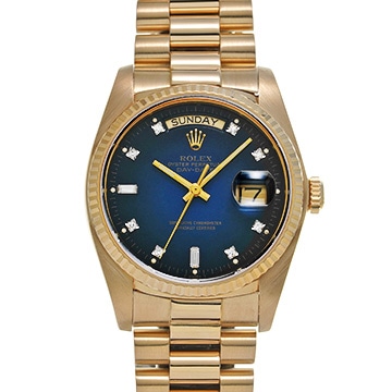 ロレックス デイデイト 18038A ブルー・グラデーション/ダイヤモンド メンズ 時計 【中古】【wristwatch】