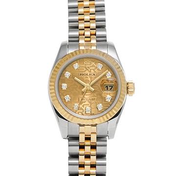 ロレックス デイトジャスト 179173G シャンパンコンピュータ/ダイヤモンド レディース 時計 【中古】【wristwatch】