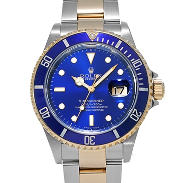 ロレックス サブマリーナ デイト 16613 ブルー メンズ 時計 【中古】【wristwatch】