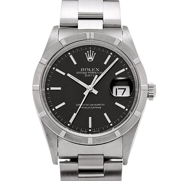 ロレックス オイスターパーペチュアル デイト 15210 ブラック メンズ 時計 【中古】【wristwatch】
