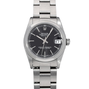 ロレックス デイトジャスト 68240 ブラック ユニセックス 時計 【中古】【wristwatch】