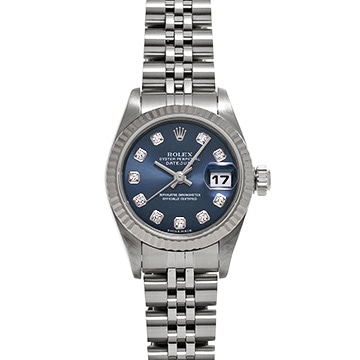 ロレックス デイトジャスト 79174G ブルー/ダイヤモンド レディース 時計 【中古】【wristwatch】