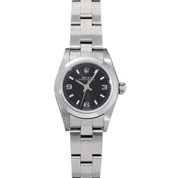 ロレックス オイスターパーペチュアル 76080 ブラック レディース 時計 【中古】【wristwatch】