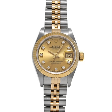 ロレックス デイトジャスト 69173G シャンパン/ダイヤモンド レディース 時計 【中古】【wristwatch】